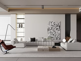 Modern Living Room Simple Home Living Room 3d model