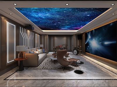 modern video room 3d model