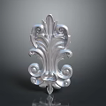 Silver Decorative Carving With Intricate Scroll Patterns And Symmetrical Design 3d model