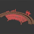 Ancient Roman Amphitheater 3D Model With Tiered Seats And Stone Arch Structures