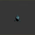 Cartoon Blue Spotted Fish Character 3D Model with Big Eyes Design