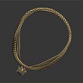 Elegant Gold Plated Necklace With Intricate Braided Chain And Ornate Pendant