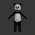 Cute Animated Panda Character 3D Model for Game and Movie with Standing Pose