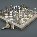 Chess Board Game Entertainment With Black And White Pieces On Checkerboard Squares