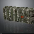 Tactical Camouflage Storage Box Design With Red Emblem And Straps