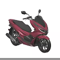 Modern Pink Scooter Motorcycle With Black Seat Rearview Mirrors And Sleek Design