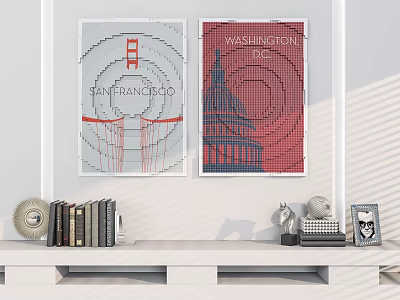 Modern Decorative Painting Home Decorative Painting Mei Chen Pendant 3d model