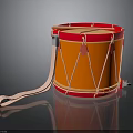 Vibrant Orange Drum Design With Red Rim Strap And Reflective Surface