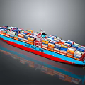Maersk Line Container Ship with Colorful Containers Sailing on the Sea