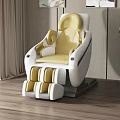 Comfortable Yellow And White Massage Chair With Leg Massage Function In Modern Living Room Interior