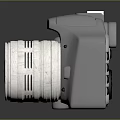 Professional Digital Camera With Large Lens And Sleek Gray Body Design
