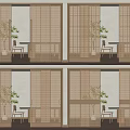 Light Filtering Wooden Frame Sliding Doors With Natural Materials For Modern Interior