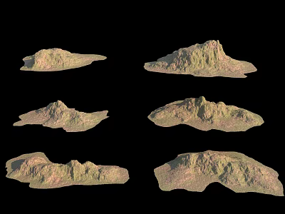 Scenic Landscape Featuring Six Green Hills With Various Shapes And Terrain Models 3d model