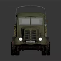 Vintage Green Classic Truck With Open Cargo Bed And Metal Railings