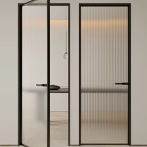 Changhong glass single door frosted glass door kitchen door flat door room door dining table 3d model