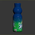 Sprite Blue Bottle With Lemon Design Refreshing Carbonated Drink On Dark Surface