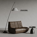 poliform Modern Single Sofa Leather Sofa Side Floor Lamp 3d model