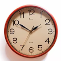 Stylish Firs Analog Wall Clock With Red Frame Beige Dial And Black Numerals