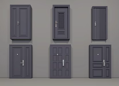 Modern security door entrance door 3d model