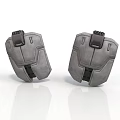 Pair of Gray Tactical Knee Pads With Textured Surface And Black Straps