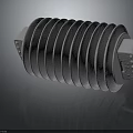 Automotive Parts Cylindrical Shape with Ribbed Surface and Square End Mounting Hole