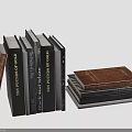 Vintage Books With Brown And Black Covers Standing And Stacked In Classic Arrangement