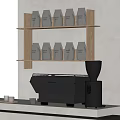 Black Philips Coffee Machine And Grinder On Kitchen Countertop With Coffee Bags And Cups