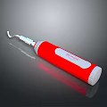 Red Handheld Tool With Curved Metal Tip And FLOOSER Label Design 3d model