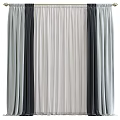 Pleated Curtains in Gray Black and Beige for Modern Home Decoration