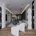 Modern Living And Dining Room Open Concept Interior With Sofa Dining Table And Decor