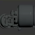 Gray Industrial Mechanical Part With Metal Wheel And Connecting Components Structure