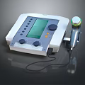 Professional Medical Device With Digital Display Control Buttons And Handheld Probe 3d model