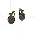Old jars, pottery jars, old objects 3d model