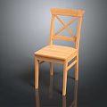 Wooden Leisure Chair With Cross Back Design And Natural Tone For Home Furniture