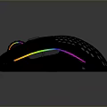 Black Perforated Gaming Mouse With RGB Lighting And Colorful LED Effects