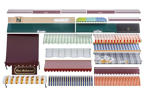 Modern awning retractable awning balcony fabric awning shop awning outdoor awning rest awning 3d model