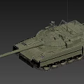 Tank T80BVM 152mm bore smoothbore gun 3d model