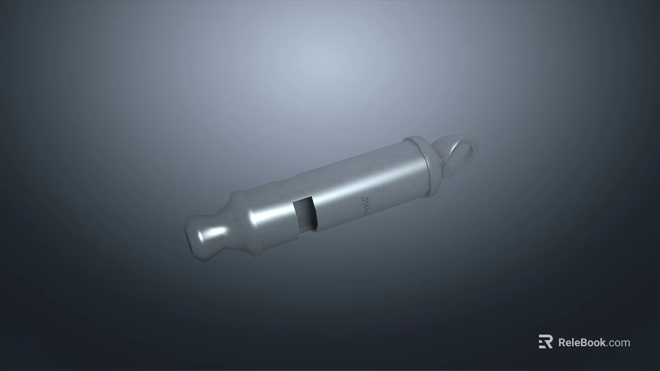 Silver Metallic Tubular Object With Cylindrical Shape Smooth Surface And Central Opening 3d model 