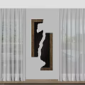 Modern Wooden Wall Decor With Lighting Effect In White Wall Interior Space And Natural Light