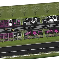 Eco Friendly Parking Lot With Green Trees And Flower Themed Parking Spaces