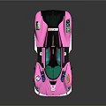 Pink Futuristic Sports Car With Open Doors And Modern Design Elements