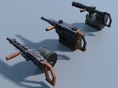 Industrial Equipment With Various Mechanical Structures Metal Parts And Wooden Handles 3d model