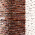 Dining Table Interior Design With Red Brick Wall Background And Decor