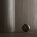 Light Wood Grain Surface With Color Swatches And Wooden Sphere Decoration