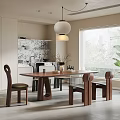 Quiet table and chair combination 3d model