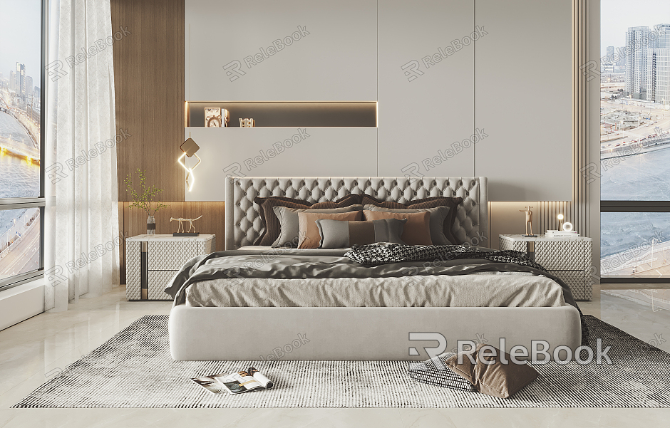 Modern Minotti Background Double Bed model