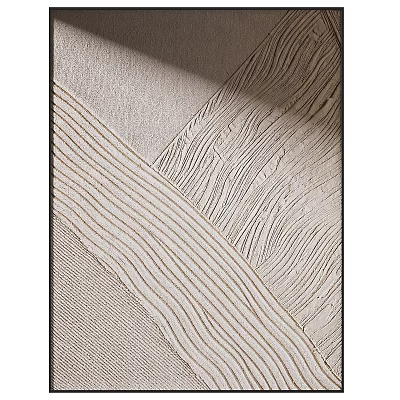 Abstract Painting With Neutral Tones Textured Lines And Cross Pattern Design 3d model