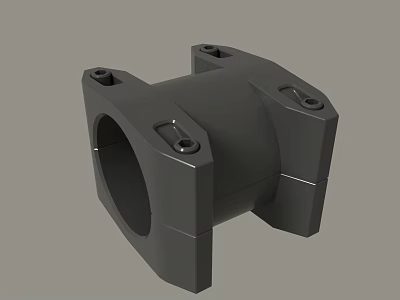 Black Mechanical Connector With Symmetrical Structure And Bolt Holes For Industrial Machinery Assembly 3d model