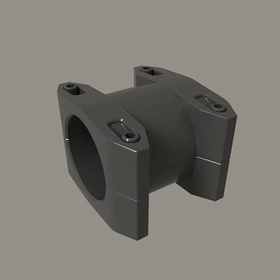 Black Mechanical Connector With Symmetrical Structure And Bolt Holes For Industrial Machinery Assembly 3d model