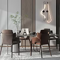 Modern Dining Table and Chair Combination 3d model